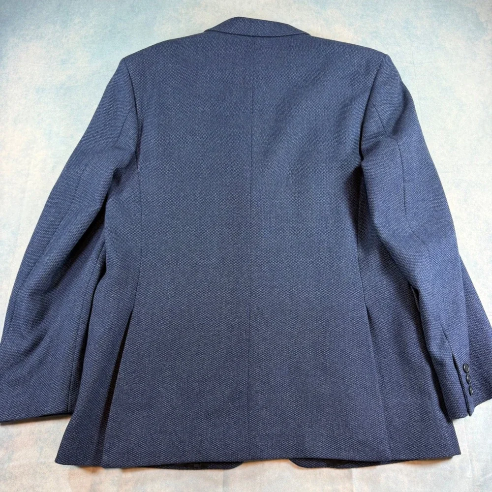 Ermenegildo Zegna Silvany Sport Coat Mens 54 Blue Wool Cashmere Blazer Tweed